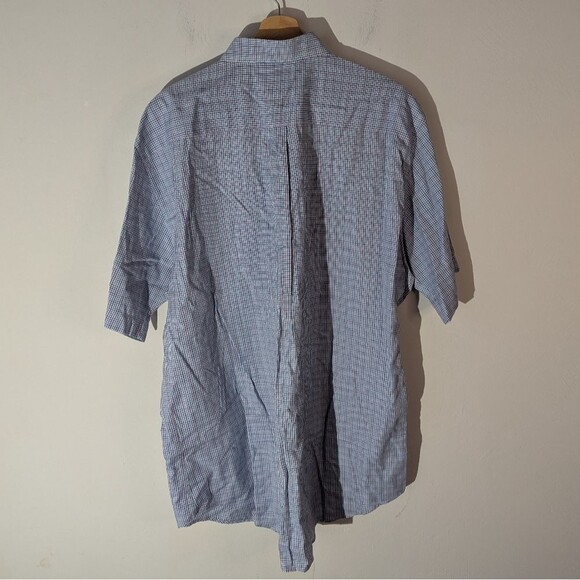 Peter Millar Blue Checkered Casual Button Down Shirt Men's Size XL - Picture 3 of 5